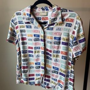 Vintage Liz Claiborne License Plate Shirt